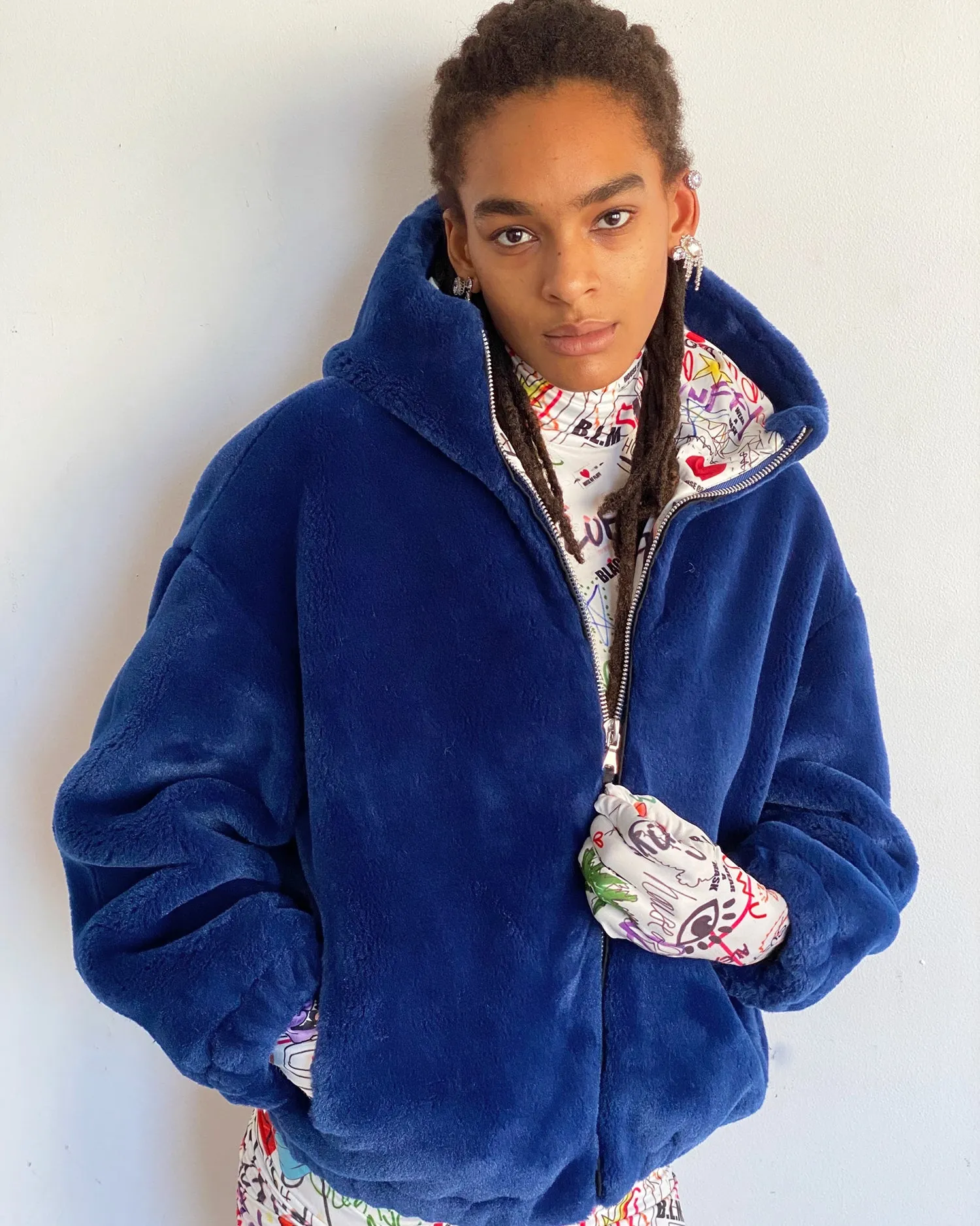 BIOFUR™ Zip Front "Ski" Jacket - Marine Blue