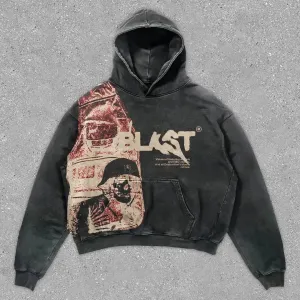 Chicmy-Fall Outfits Outwear Streetwear y2k 90s Fashion Retro Y2K 2024 Coats Pattern Skull Streetwear Gothic Casual hoodie Alphabet Blast Hoodies Women Print Fashion Harajuku Tops
