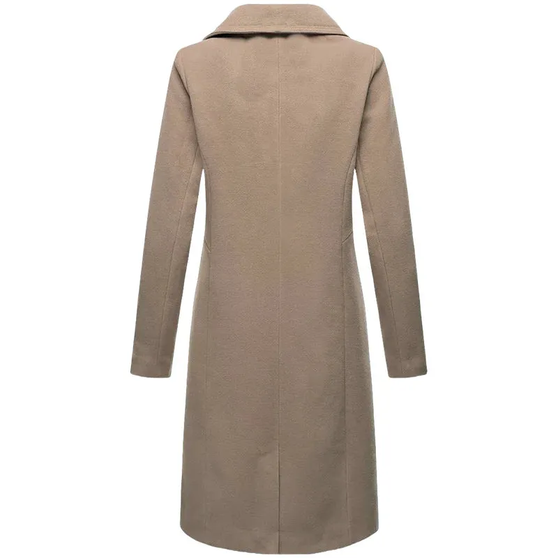 Damen-Graben, zweireihig, mit Wolle gefüttert, warme Jacke, Revers, schmaler, eleganter Mantel, große Größe, Streetwear, Oberbekleidung, Damenbekleidung