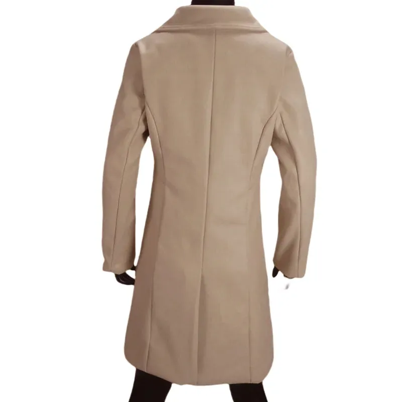 Damen-Graben, zweireihig, mit Wolle gefüttert, warme Jacke, Revers, schmaler, eleganter Mantel, große Größe, Streetwear, Oberbekleidung, Damenbekleidung