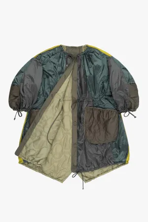 Patchwork Parachute Parka - Mineral Green & Chartreuse / Pale Sage
