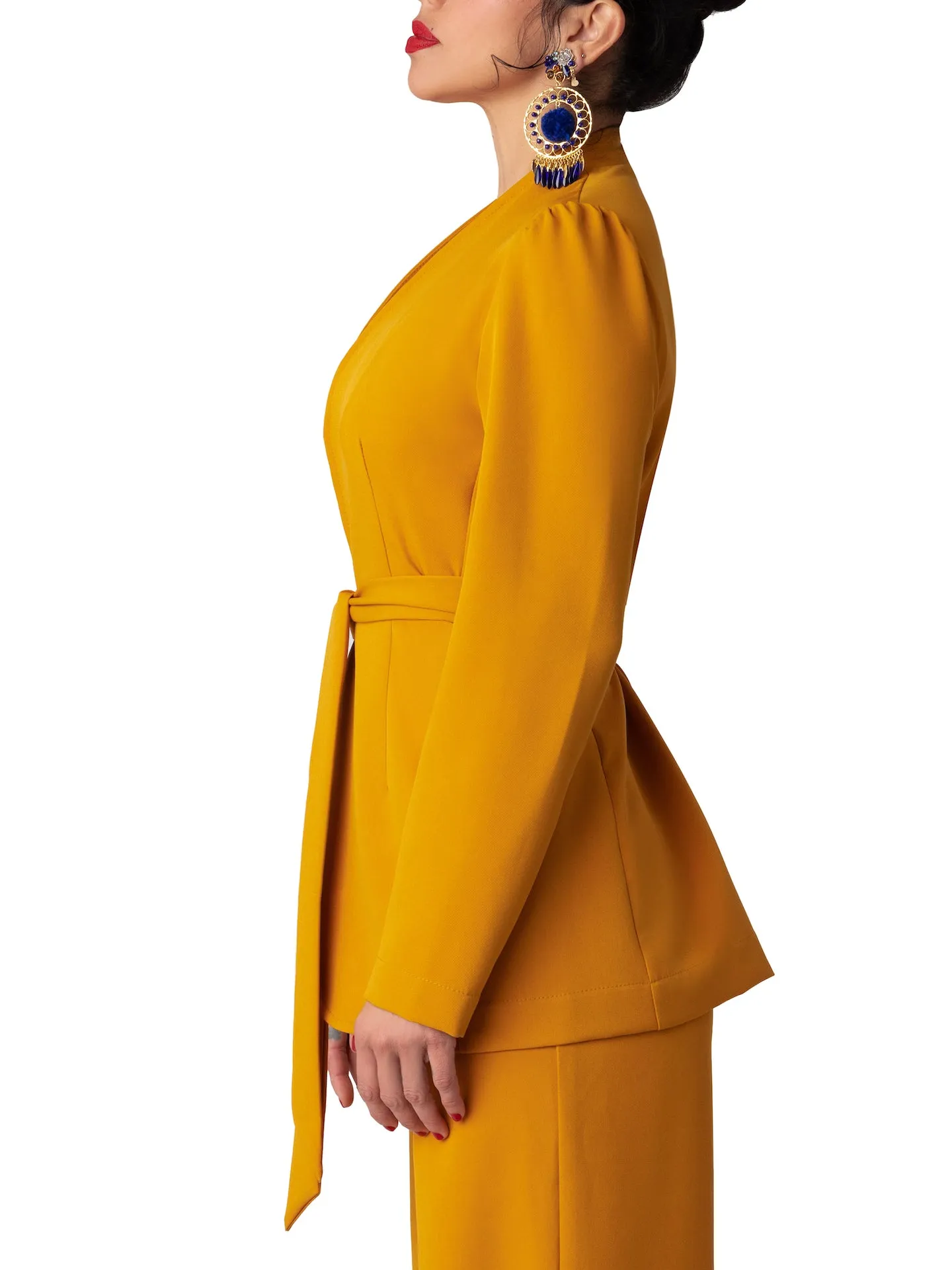 "Durian" Unlined Mustard Blazer