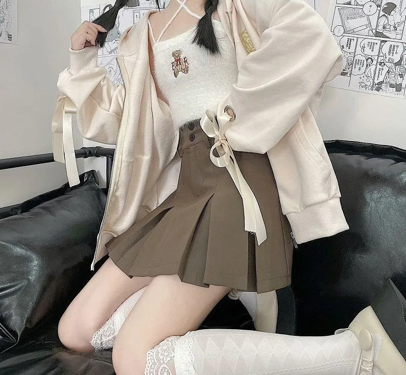 Romildi Spring Outfits Harajuku Y2K Autumn Female Hooded Sweatshirt Zipper Butterfly Print Long Sleeve Loose print Women Hoodies Coats plus size