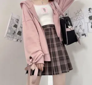 Romildi Spring Outfits Harajuku Y2K Autumn Female Hooded Sweatshirt Zipper Butterfly Print Long Sleeve Loose print Women Hoodies Coats plus size