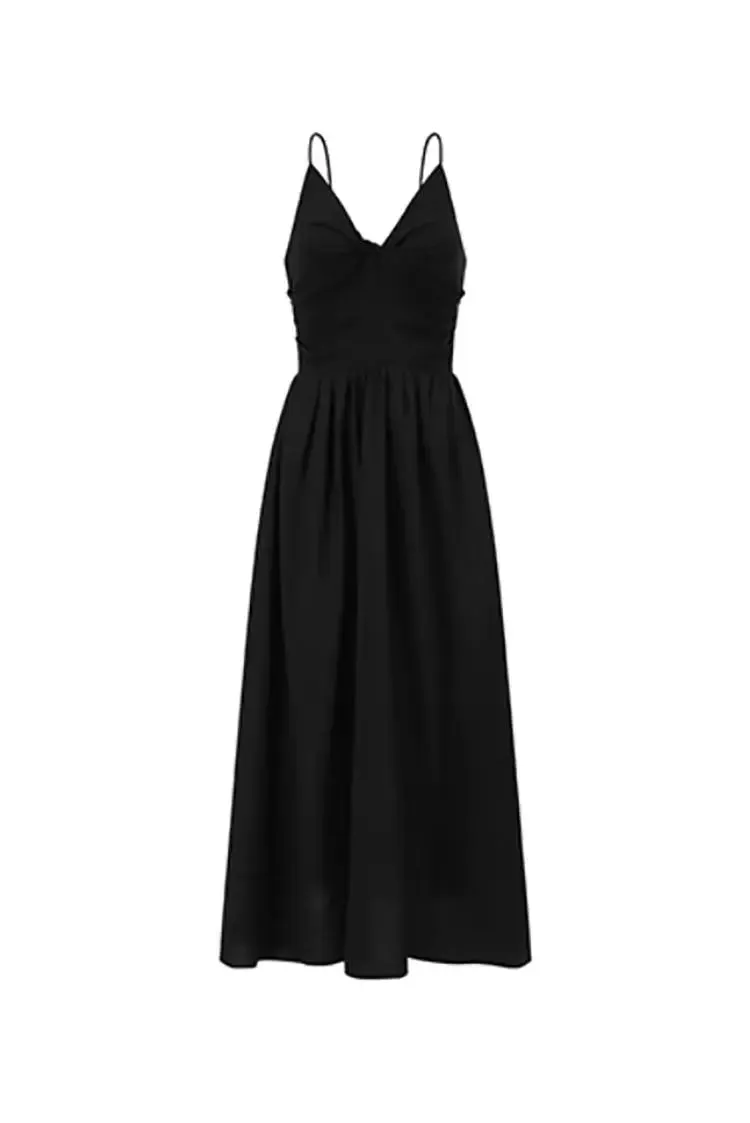 Tencel White Slip Maxi Dress with Front Twist