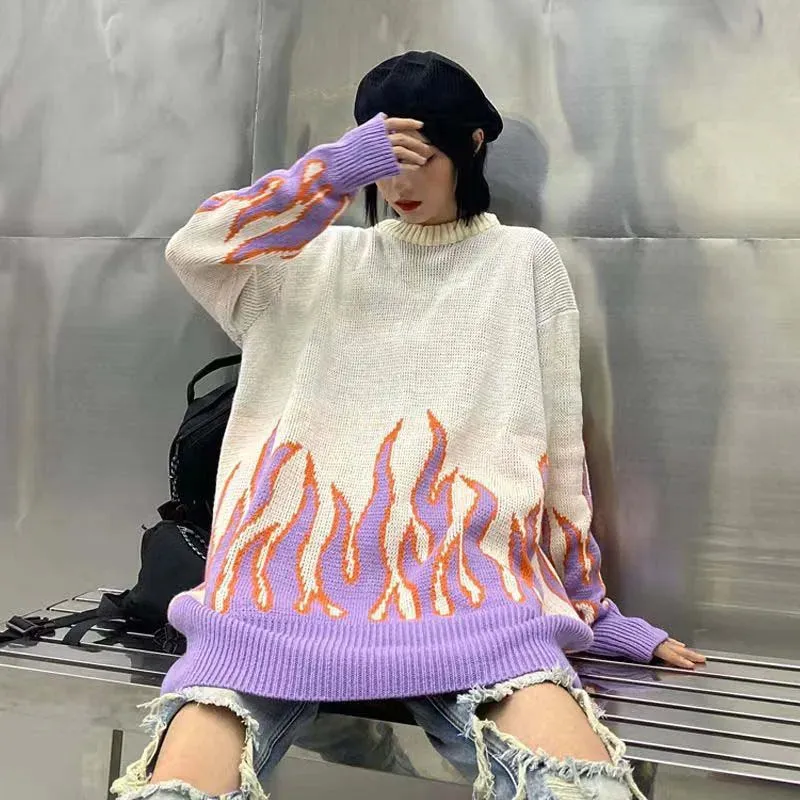 Unisex Flame Sweater in Oversized Fit - Stylish Winter Essential