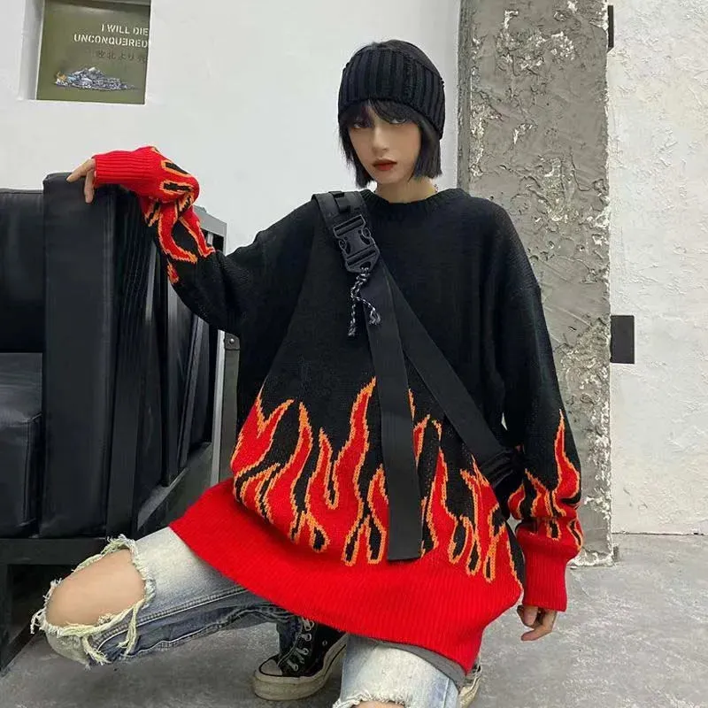 Unisex Flame Sweater in Oversized Fit - Stylish Winter Essential