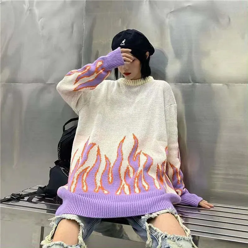 Unisex Flame Sweater in Oversized Fit - Stylish Winter Essential